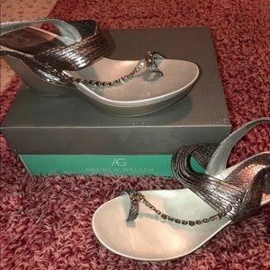 Silver Wedge Sandals